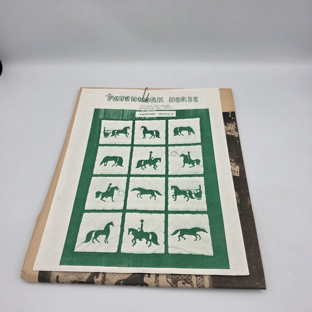 Vintage The Patchwork Horse Quilt Pattern 72" x 96"